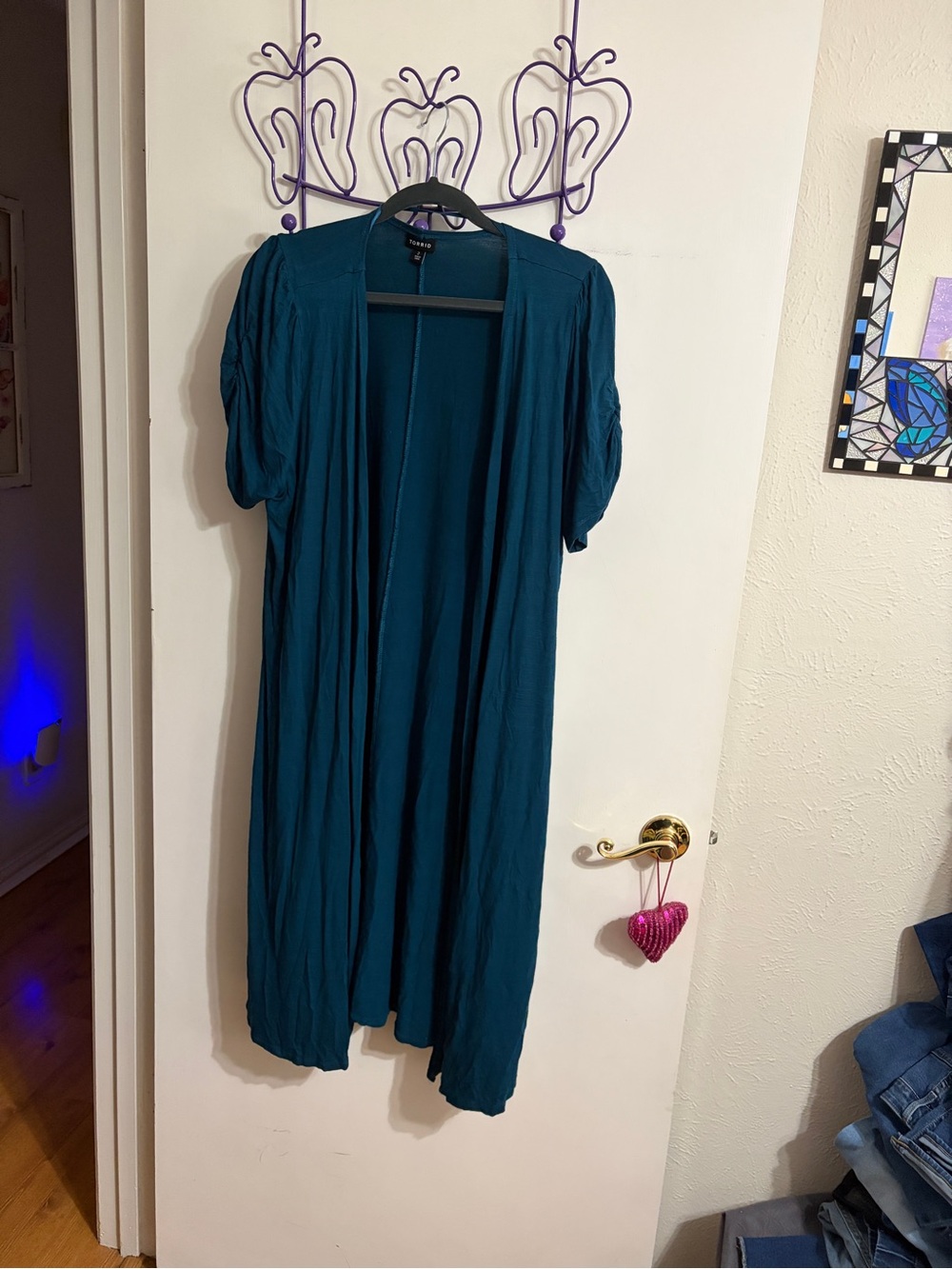 🥳 2 torrid Teal Open Cardigan Duster Top